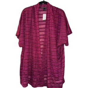 Lane Bryant Cardigan Plus Size 16Purple Berry Open Front Textured Knit